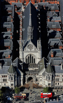 UK, London, Aerial View Of Royal Courts Of Justice