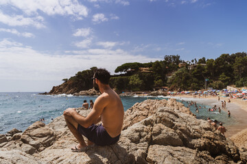 person relaxing on the beach