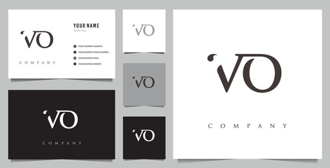 Fototapeta na wymiar initial VO logo and business card