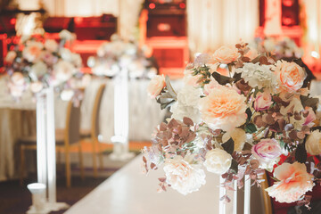 Flower pole decoration in the wedding