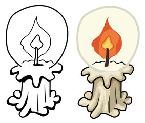 Candle Burn Color Cartoon