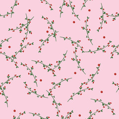 빨간열매 식물 패턴