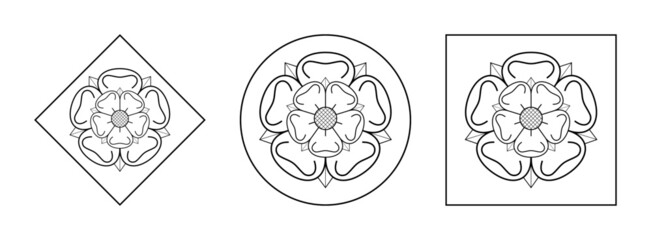 rose outline set. vector illustration isolated on white background