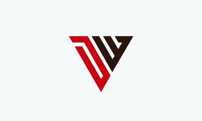 Alphabet UW or WU abstract monogram vector logo template