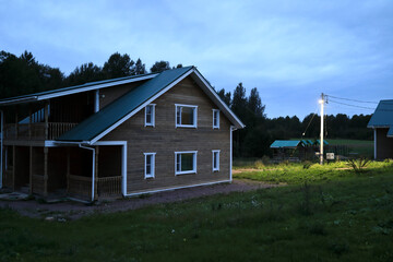 Fototapeta na wymiar Details of cottage at night