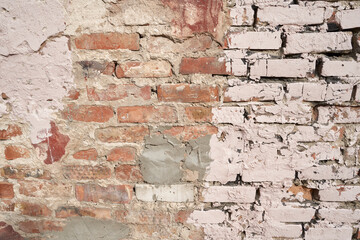 Old brick wall, old texture of stone blocks closeup