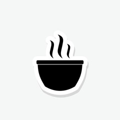 Hot drink sticker icon isolated on white background