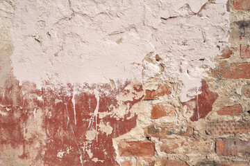 Old brick wall, old texture of stone blocks closeup