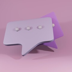 3d rendering cartoon talk ballon. Famous inflated icon to conversation, speechs any type of conversation
