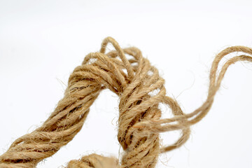 rope on white background ,close up shot