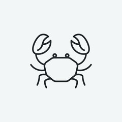 Crab vector icon illustration sign