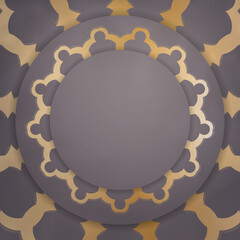 Leaflet in brown color with greek gold pattern for your design.