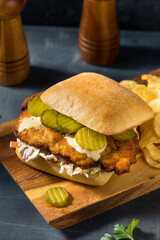 Homemade German Chicken Schnitzel Sandwich
