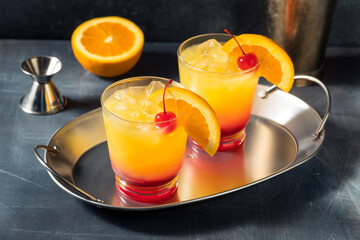 Boozy Cold Tequila Sunrise Cocktail