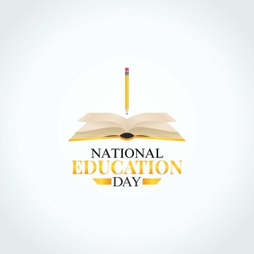 Vector Graphic Of National Education Day Good For National Education Day Celebration. Flat Design. Flyer Design.flat Illustration.