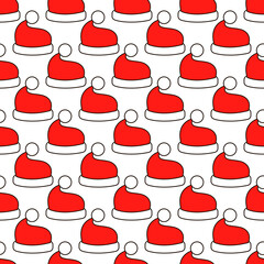 Christmas Santa Claus hat art seamless pattern - 466005058