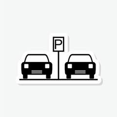 Car parking area sticker icon