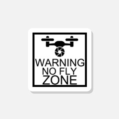 No drone zone sticker icon isolated on white background