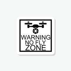 No drone zone sticker icon isolated on white background