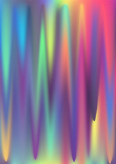 Hologram gradient background. Iridescent holo texture. Pearlescent unicorn vector backdrop.