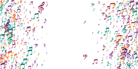 Music note symbols vector illustration. Song