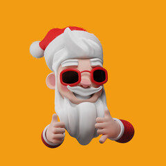 Santa Claus doing cool hands pose. 3d rendering