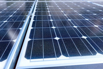 Closeup of solar panel on the roof. Detail solar panel