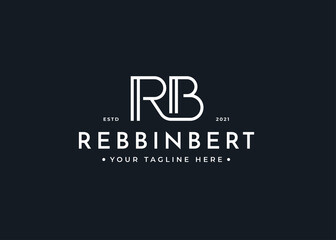 Minimalist Letter R B logo design template
