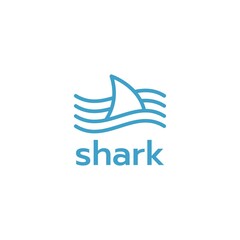 Shark logo design inspiration vector template. Line art shark icon