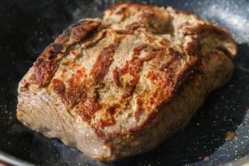 Beef meat bbq barbecue steak. cut seared.