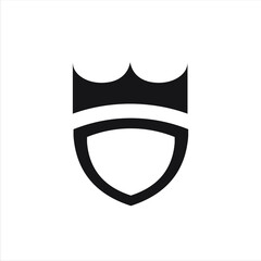 logo shield and crown black and white