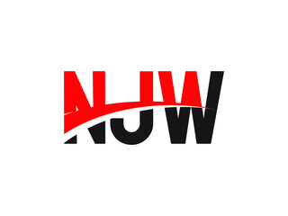 NJW Letter Initial Logo Design Vector Illustration