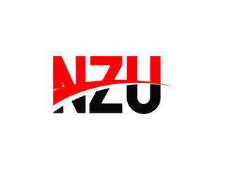 NZU Letter Initial Logo Design Vector Illustration