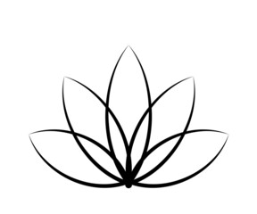 Blooming lotus on an isolated background. Symbol. Vector illustration.