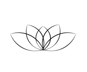 Blooming lotus on an isolated background. Symbol. Vector illustration.