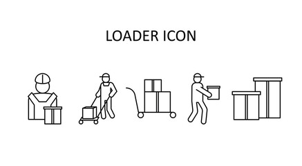 Vector illustration with loader icon. Outline drawing.