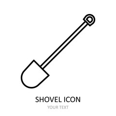 Vector illustration with miner icon - shovel.