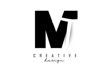 Letters MT Logo with a minimalist design. Letters M and T with geometric and handwritten typography.