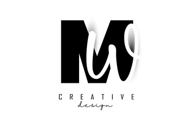 Letters MW Logo with a minimalist design. Letters M and W with geometric and handwritten typography.
