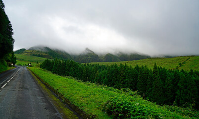 Fototapeta premium public street on the azores