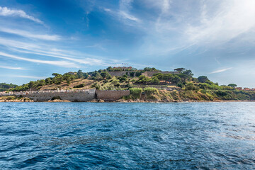 Naklejka premium View of the coastline near Saint-Tropez, Cote d'Azur, France