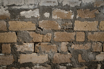 Close-up of texture of a brick stone wall for background or texture concept