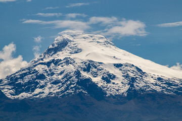 Fototapeta na wymiar Beautiful view of the Cayambe volcano on a clear fall day.