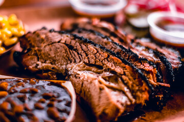 Close Up Delicious BBQ Texas Brisket