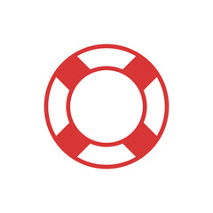 Lifebuoy vector icon. Red symbol