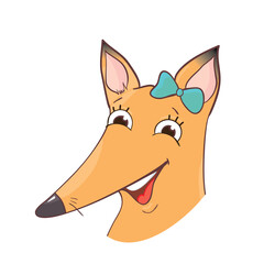 Cute little fox. Vector animal illustration. Hand drawn cartoon fox.