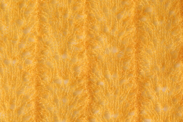hand knitted yellow mohair yarn fabric