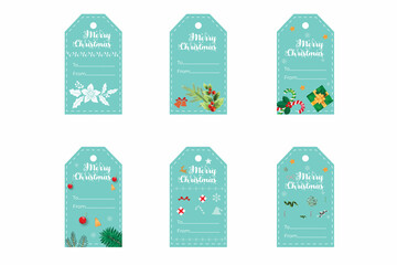 Christmas Gift tag design. print template vector design.