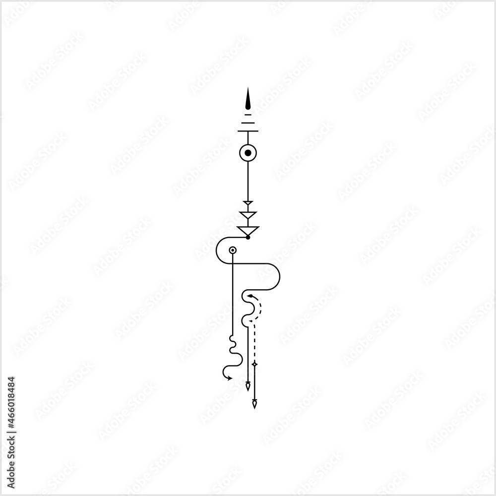 Canvas Prints line dot tattoo design