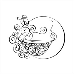 Diwali Diya Pen Ink Style M_2105005
